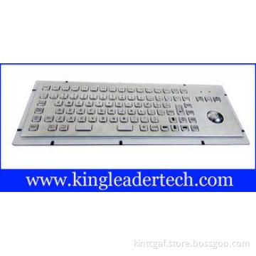 86 keys IP65 rated stainless steel industrial kiosk keyboar